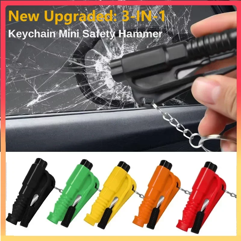 Rescue Rope Throw - Compacte 3-in-1 autoveiligheidshamer, raambreker en veiligheidsgordelsnijder,