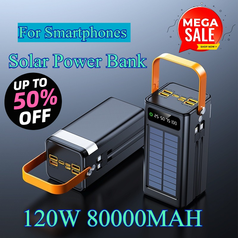 80000mAh Solar Powerbank 120W  - Solar Emergency Charger recensie en prijs