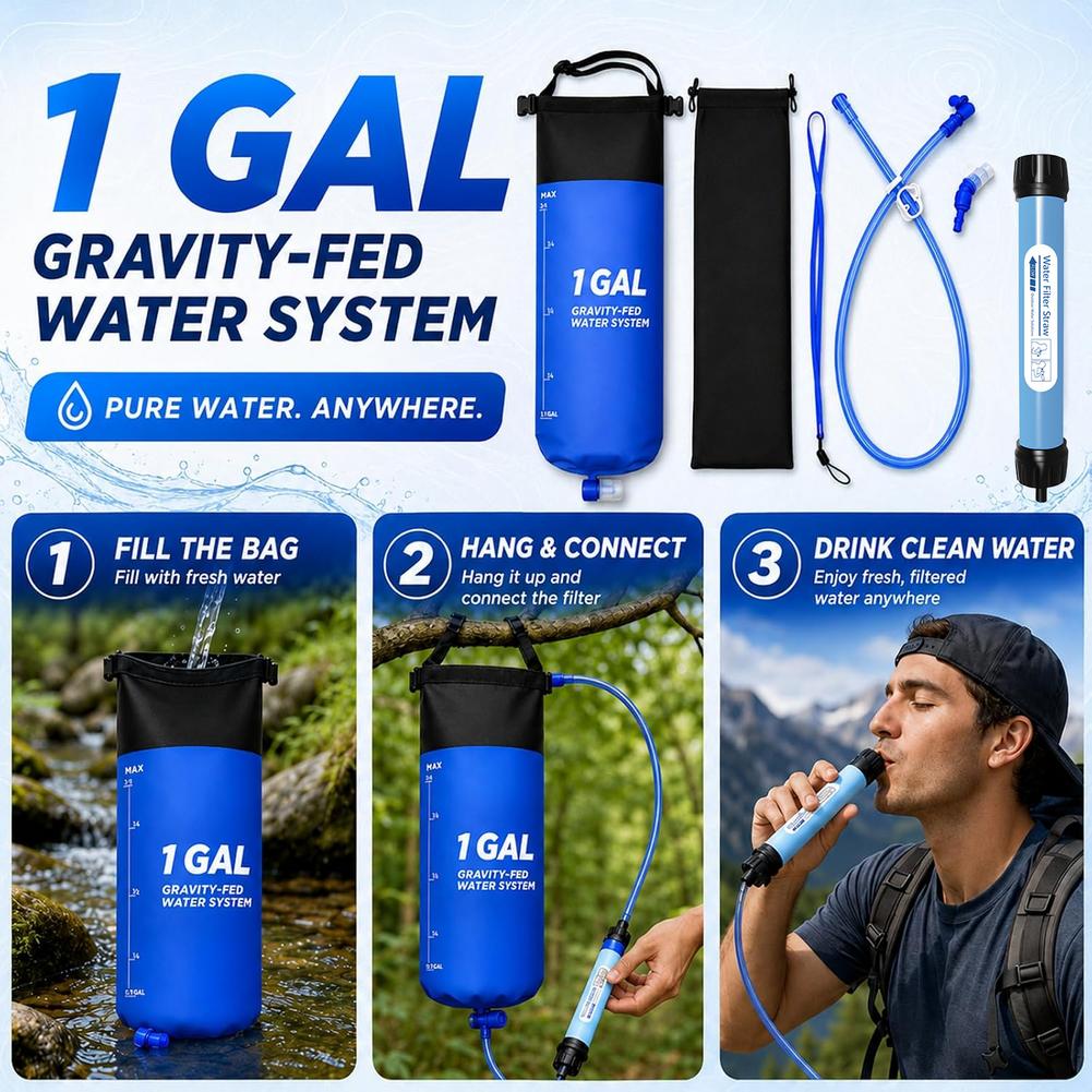 1 Gal Zwaartekracht Waterfilte - Bivy Bag Emergency recensie en prijs